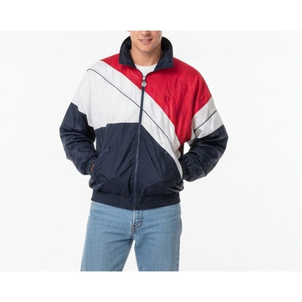 Vtg 90s Fred Perry Colorblock Track Jacket - Navy Red White - Men's M - Unisex